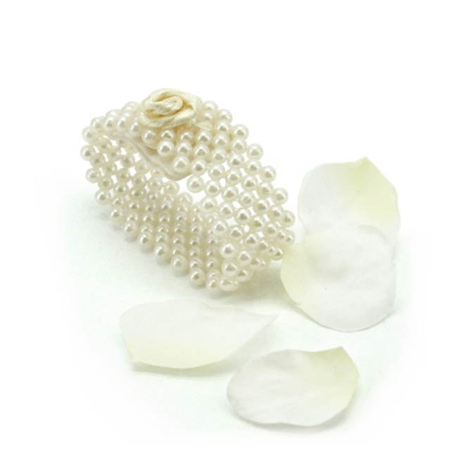 Pearl Bracelet Small 2.5cm Wide - Ivory (62402)
