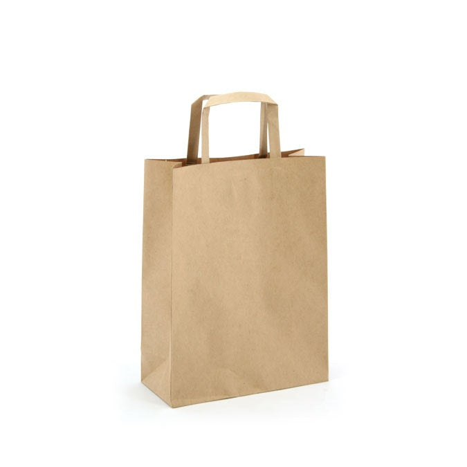 Kraft Paper Bag w/Handles Small 23Wx30.5Hx10Gcm Box/100 - Na