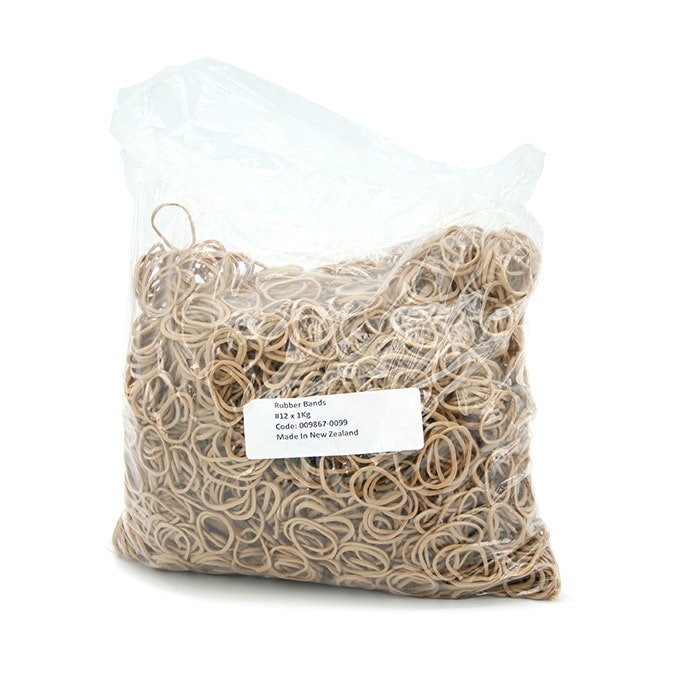Rubber Bands #12 1kg Bag - Natural