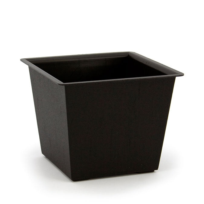 Plastic Square Windsor Pot Medium 14Sqx10Hcm - Black