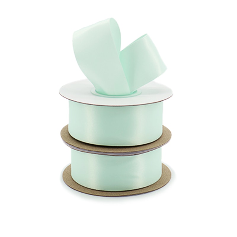 Recycled Polyester Double Face Satin Ribbon 38mmx25m - Ice Mint