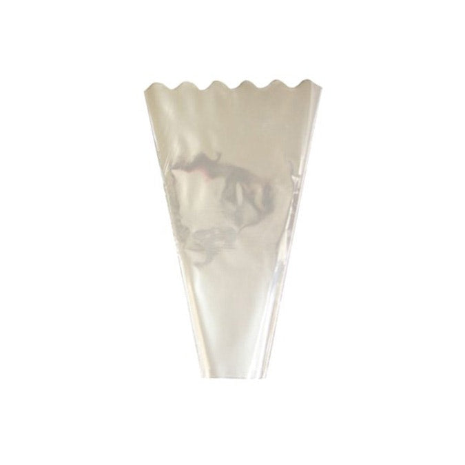 Cello Scallop Top Sleeve 50Lx30TWx10BWcm (30mu) Pk/100 - Clear