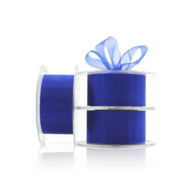 Organza Plain Ribbon Cut Edge 38mmx50m - Royal Blue