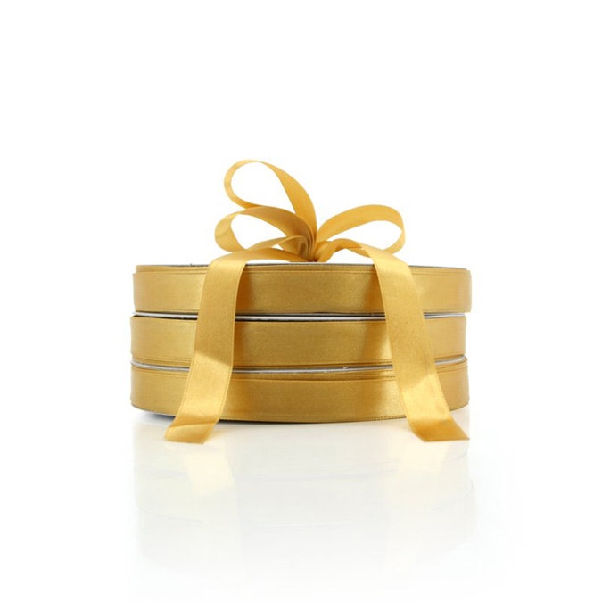 Nylon Satin Ribbon Woven Edge 18mmx100m - Gold