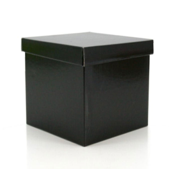 Cube Gift Box w/Lid 24Sqx24Hcm Pk/10 - Black
