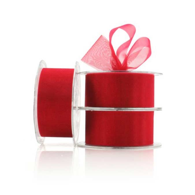 Organza Plain Ribbon Cut Edge 38mmx50m - Red
