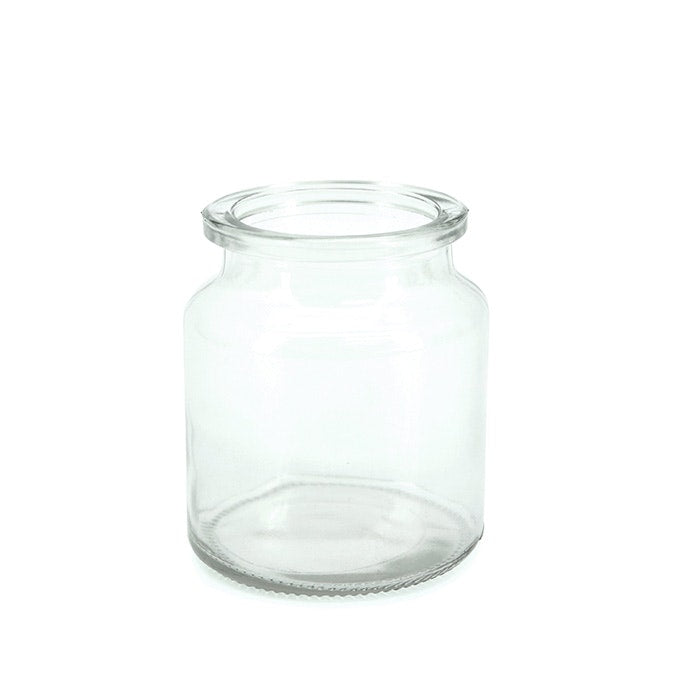 Glass Country Style Milk Bottle Vase 10Wx11.5Hcm - Clear (02-M-1012)