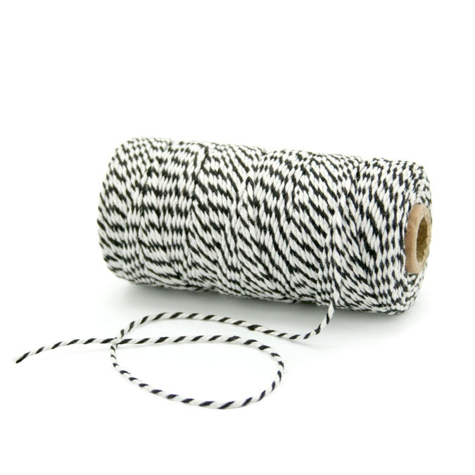 Baker Twine 1.5mmx100m 100gm - Black/White – 4Mooi