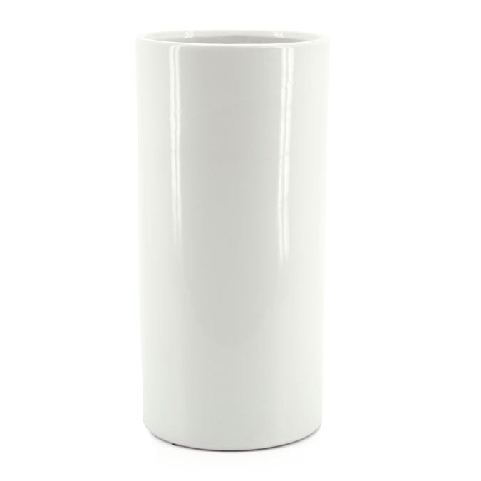 Ceramic Cylinder Vase 18Diax40Hcm - Ivory (03-DOL3)