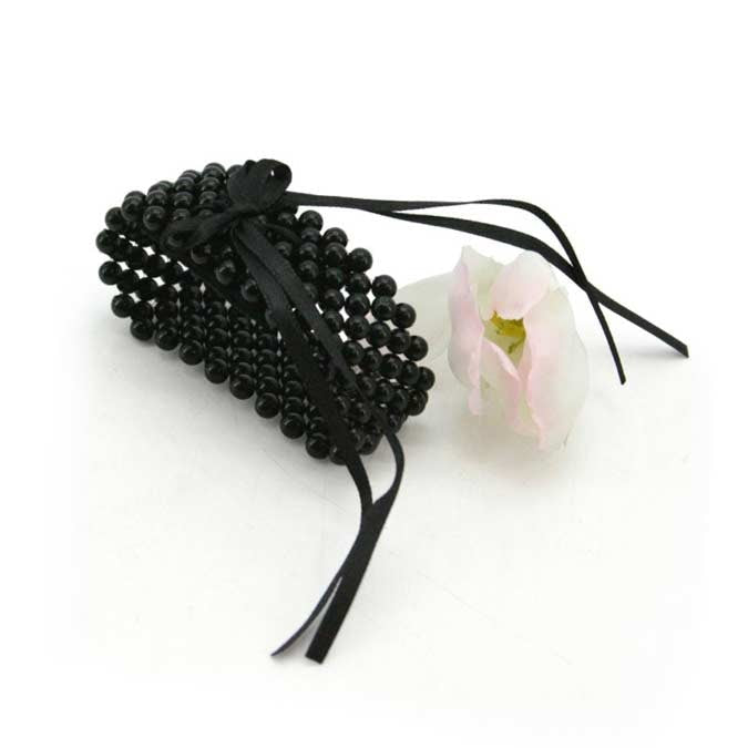 Pearl Bracelet Small 2.5cm Wide - Black (62401)