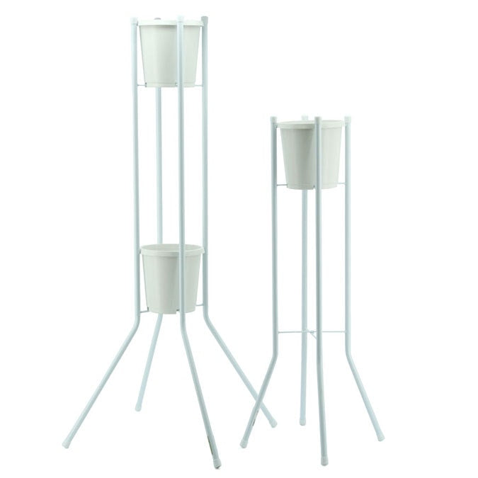 Metal Flower Rack w/1 Plastic Pot 91Hcm - White – 4Mooi