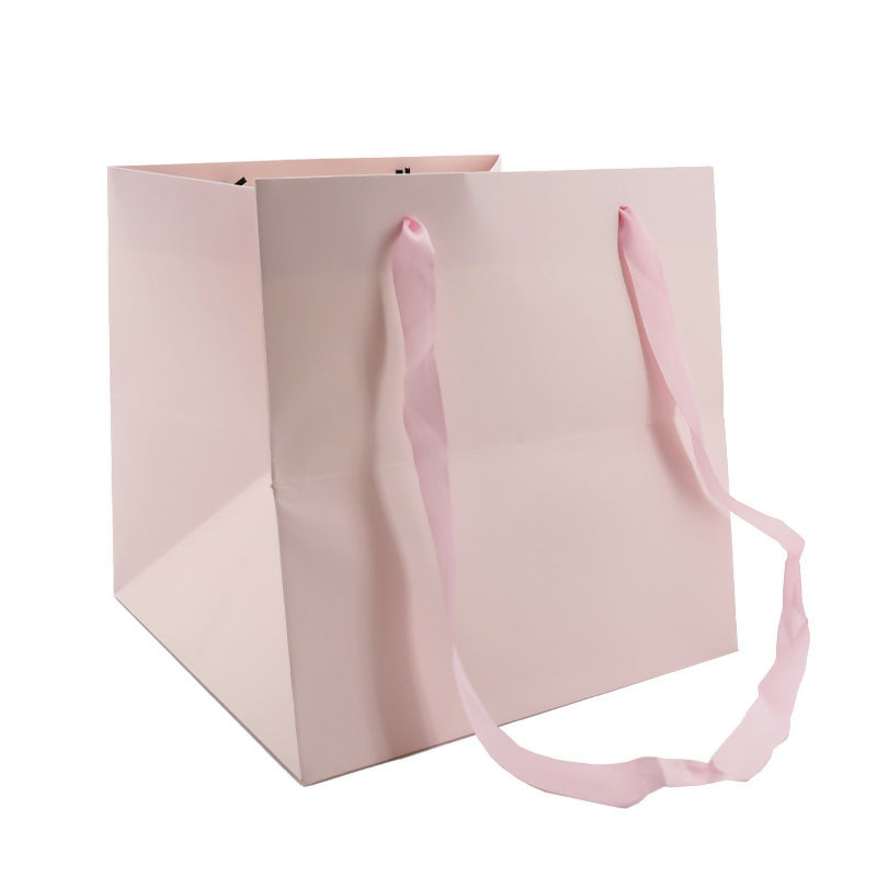 Flower Carrier Bag w/Handles 25Sqx25Hcm Pk/10 - Soft Pink