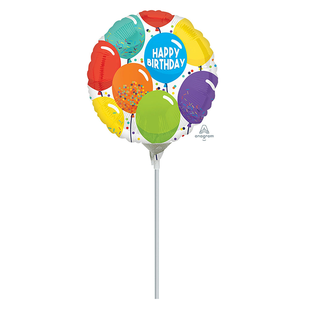 4” Rnd Birthday Celebration Balloons - Multi