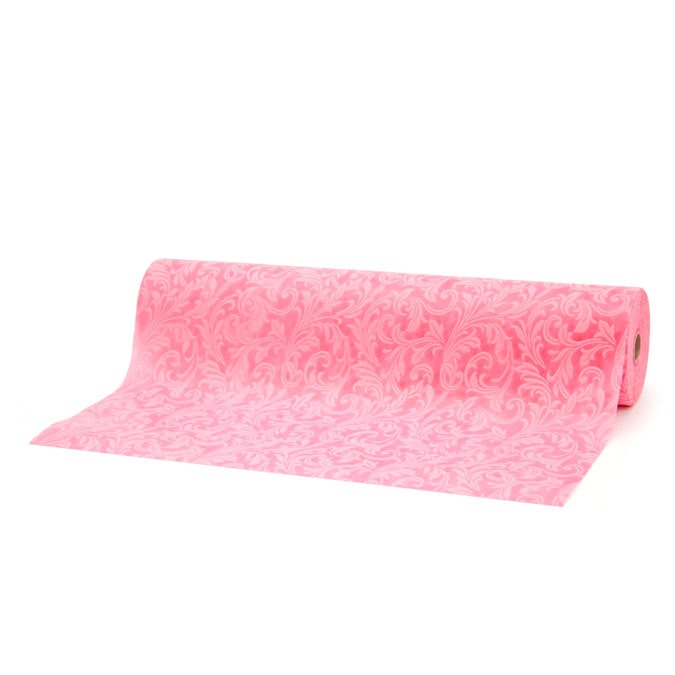 Non Woven Embossed Flourish Roll 50cmx20m - Cerise