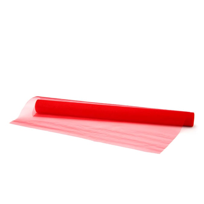 Organza Fabric Wrap Cut Edge 50cmx10m - Red