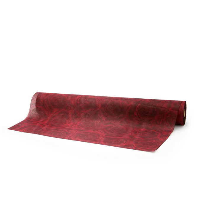 Non Woven Roses Roll 60cmx50m - Red/Black