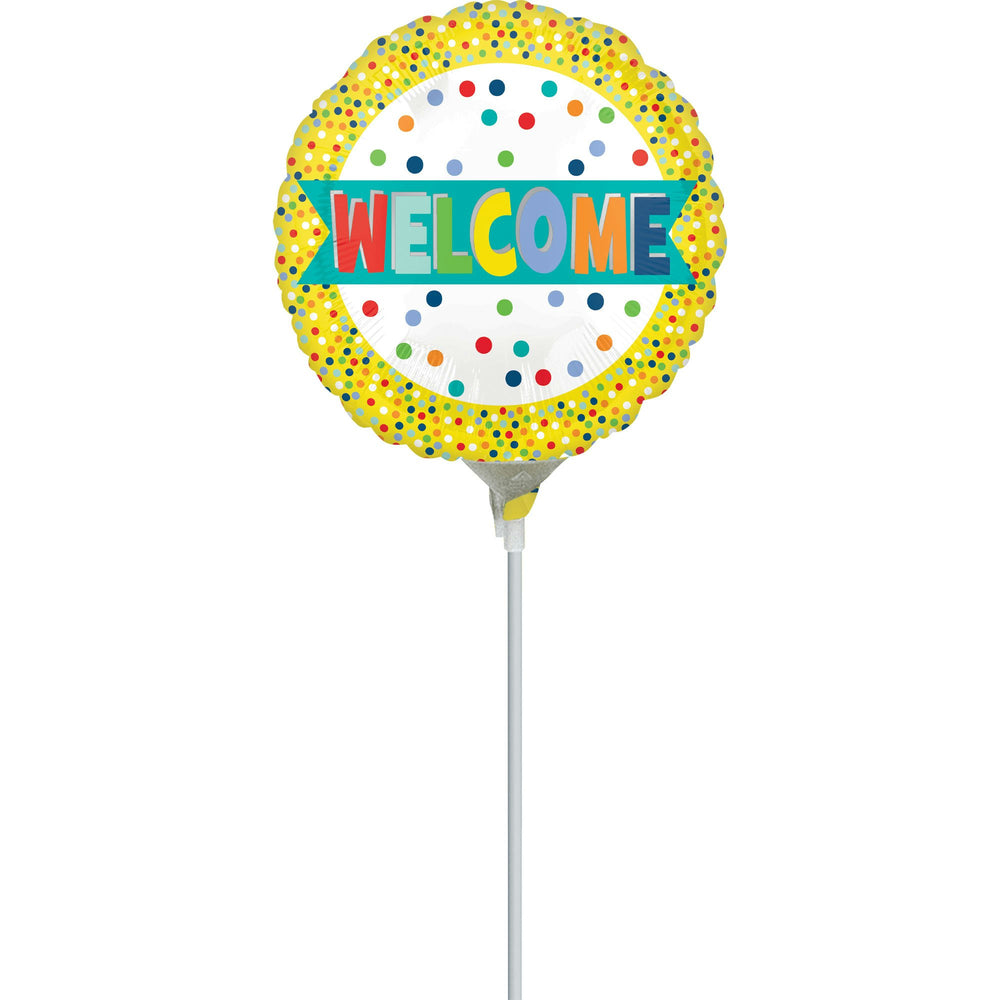 9” Rnd Welcome Home Dots - White/Multi