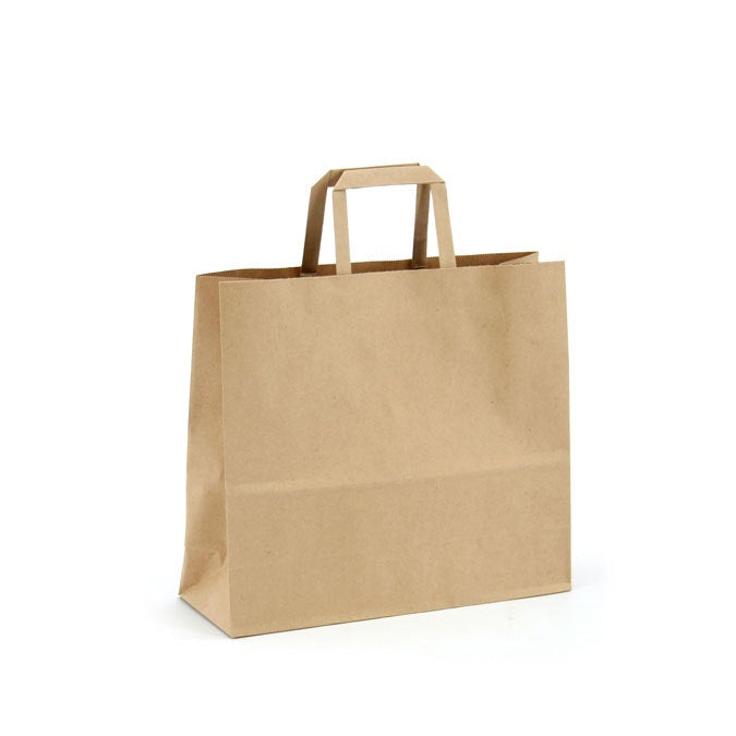 Kraft Paper Bag w/Handles Medium 32Wx28Hx11Gcm Pk/25 - Natural