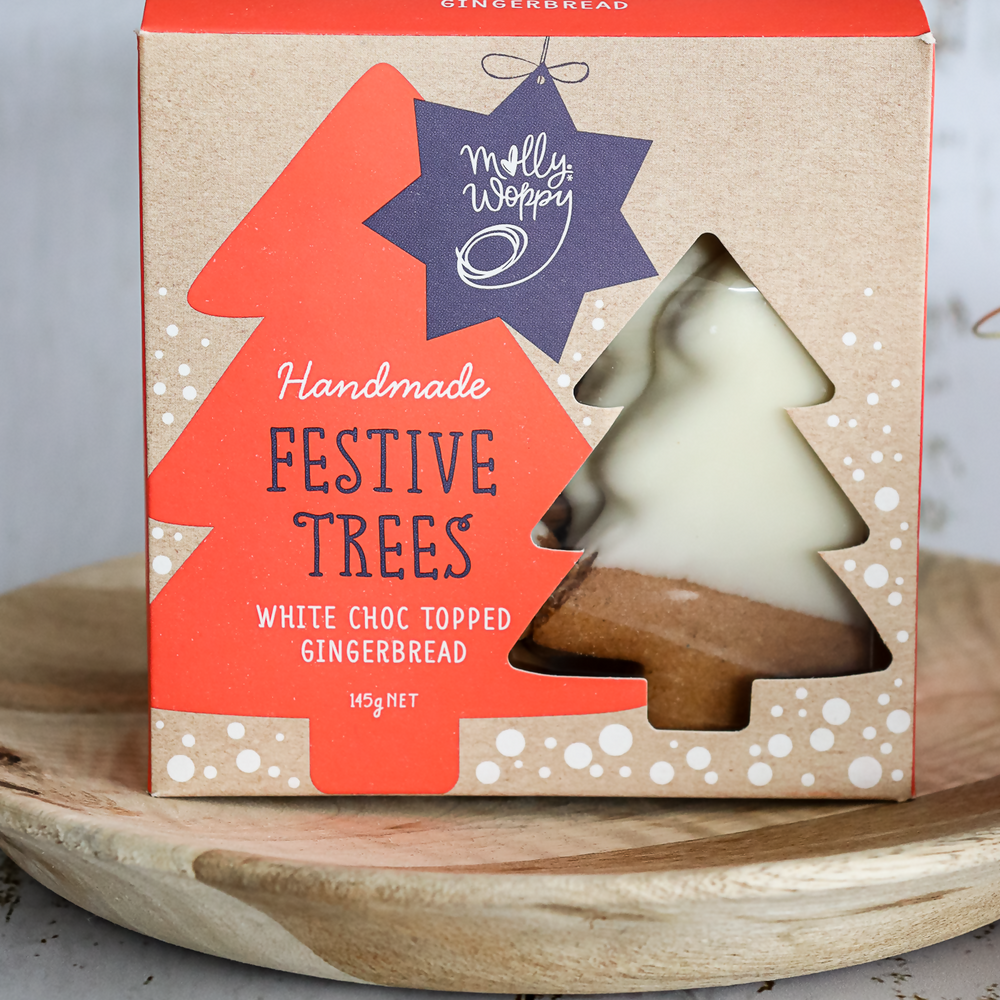 XRB10 Festive Gingerbread Trees White Choc Topped - Styled (6)