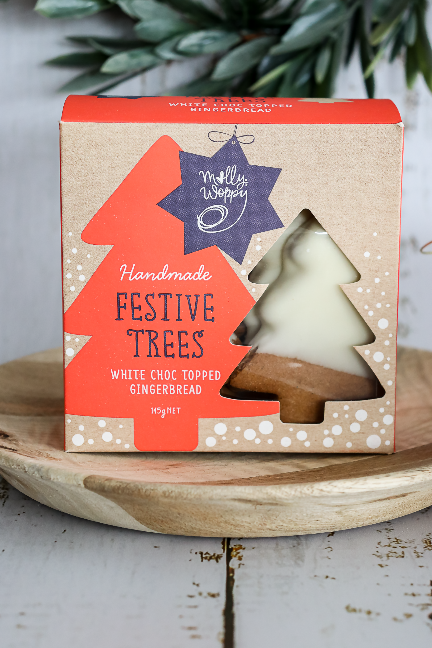 XRB10 Festive Gingerbread Trees White Choc Topped - Styled (6)